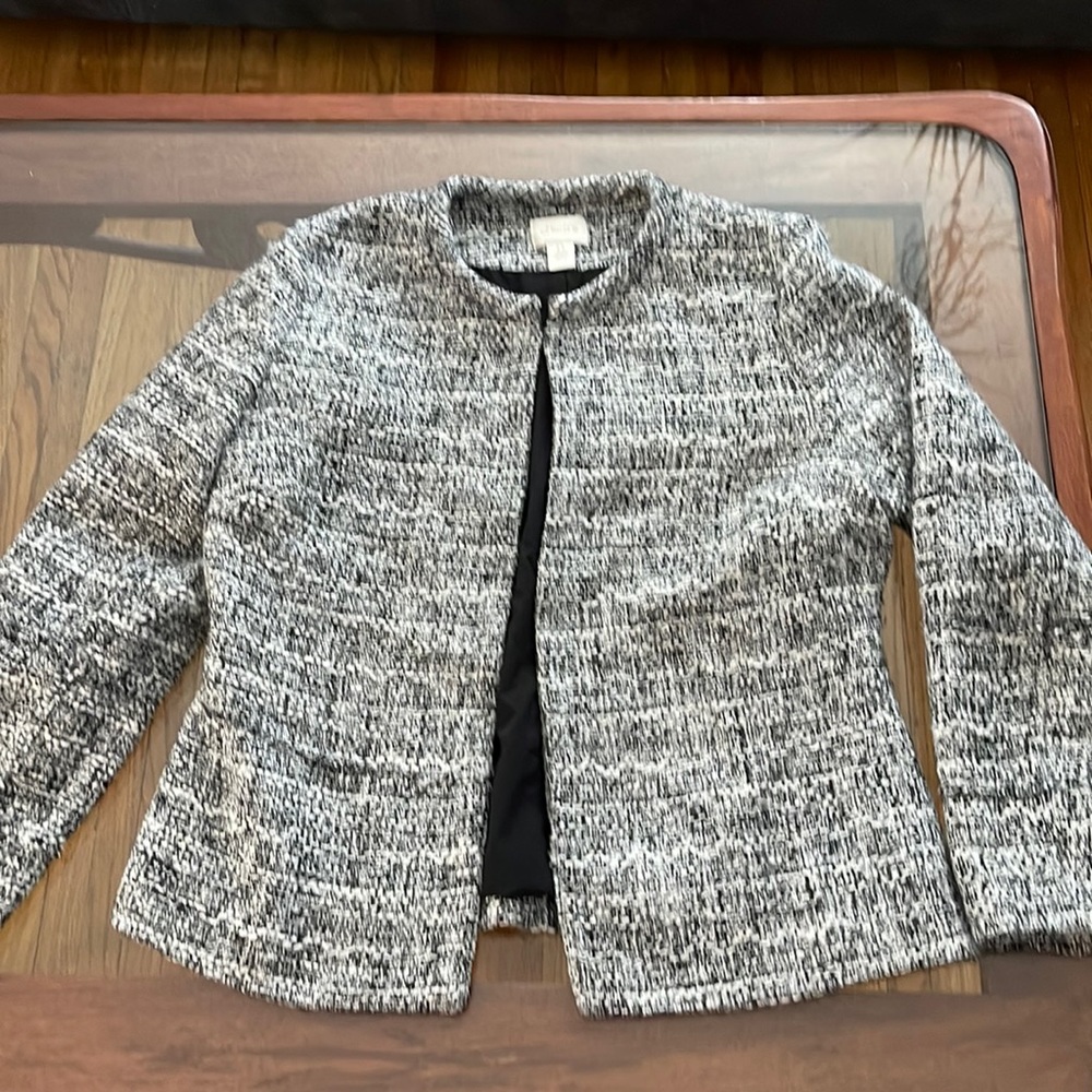 Chico’s Tweed Black/White Blazer Size-0